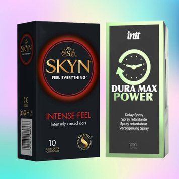 Набор SKYN Intense Feel 10 шт и Пролонгатор Intt Dura Max Power (12 мл) SOS4385 фото