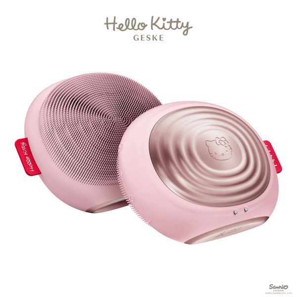 Електронна ультразвукова термощітка для обличчя GESKE Sonic Thermo Facial Brush 5в1 by Hello Kitty pink HB0245 фото
