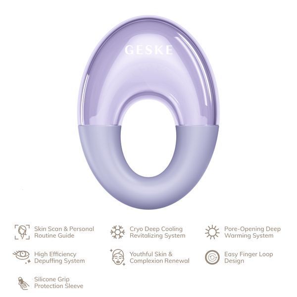 Массажер для глаз GESKE Cool & Warm Eye Massager 7в1 purple HB0314 фото