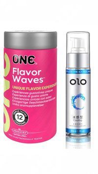 ONE Flavor Waves 12 шт та Лубрикант OLO Охолоджуючий 60 мл SOS641 фото