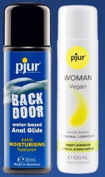 Набор лубрикантов pjur backdoor Comfort water glide 30 мл + pjur Woman Vegan 100 мл LB345 фото