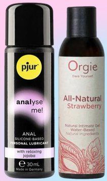 Набор лубрикантов pjur analyse me! Relaxing jojoba silicone 30 мл + All Natural Strawberry, 150 мл Orgie LB665 фото