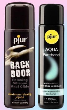 Набор лубрикантов pjur backdoor anal Relaxing jojoba silicone 30 мл + pjur Aqua Panthenol 100 мл LB815 фото