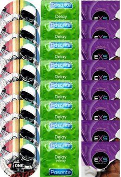 Набір 24 шт ONE Extreme Ribs + Delay Infinity + EXS Chocolate SOS7419 фото