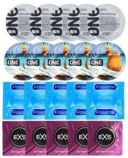 Набор 20 шт ONE Extra Strong + ONE Island Punch + Pasante Cooling + EXS Extra Thick SOS7269 фото