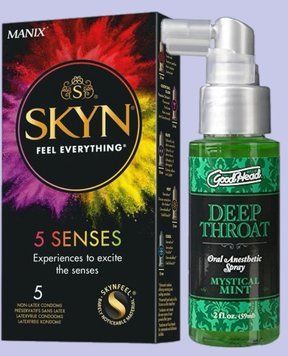 Комплект SKYN 5 Senses + Спрей Doc Johnson GoodHead DeepThroat Spray - Mystical Mint 59 мл SOS5470 фото