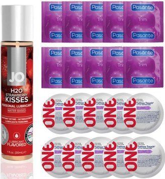 Набор 20 шт Pasante TRIM и ONE Tattoo Touch + System JO H2O &mdash; Strawberry Kiss (30 мл) SOS4885 фото