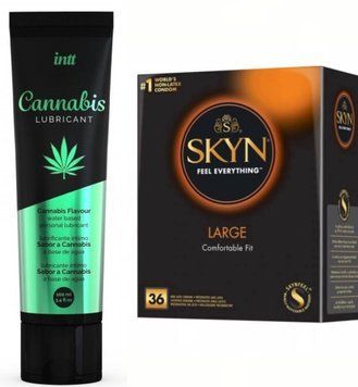 Набір : SKYN Large 36 шт та Лубрикант Intt Cannabis 100 мл SOS228 фото
