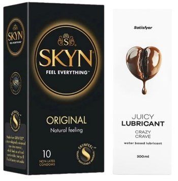 Комплект Лубрикант Satisfyer Juicy Crazy Crave 300 мл + SKYN Original 10 шт SOS12888 фото