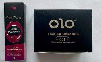 Набор OLO Feeling Ultrathin -001 (10 штук) + Спрей Intt Deep Throat Oral Spray (12 мл) SOS1404 фото