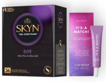 Skyn Elite 36 шт + Bijoux Indiscrets Clitherapy Liquid Vibrator &ndash; IT'S A MATCH SOS7119 фото