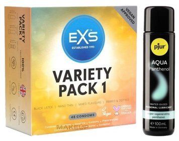 Набор EXS Variety pack 1 (48 шт) + pjur Aqua Panthenol 100 мл SOS13422 фото