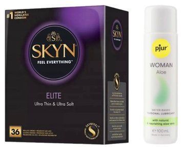 Комплект Skyn ​​Elite 36 шт + pjur Woman Aloe 100 мл SOS13322 фото