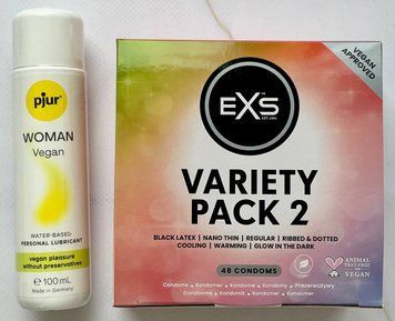 Комплект EXS Mixed Variety Pack 2, 48 шт + Лубрикант pjur Woman Vegan 100 мл SOS3214 фото