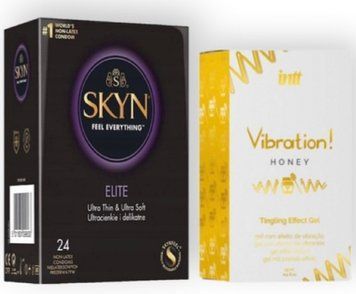 SKYN Elite, 24 шт + Intt Vibration Honey (15 мл) SOS7019 фото