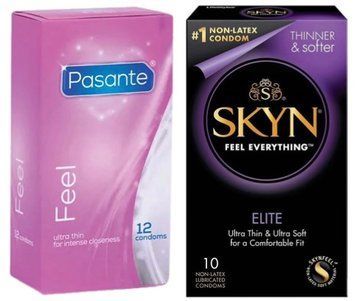 Набір з SKYN Elite 10 шт (ультратонкі) + Pasante Sensitive Feel (12 шт) SOS8047 фото