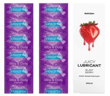Комплект Pasante Intensity 10шт. + Лубрикант Satisfyer Juicy Lubricant Blast Berry 300 мл SOS11619 фото