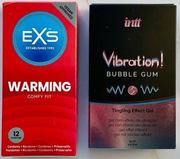 Набор EXS Warming (12 шт) + Жидкий гель Intt Vibration Bubble Gum (15 мл) SOS3464 фото