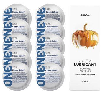 Комплект ONE Classic 10 шт. + Лубрикант Satisfyer Juicy Lubricant Playful Pumpkin (300 мл) SOS12318 фото