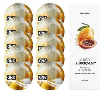ONE Banana Split 10шт. + Лубрикант Satisfyer Mango & Passion 300 мл SOS12469 фото