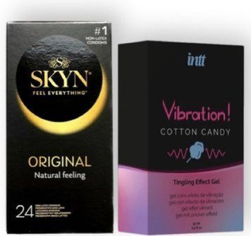 SKYN ORIGINAL 24 шт + Intt Vibration Cotton Candy (15 мл) SOS6885 фото