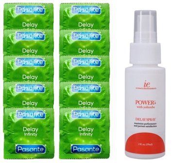 Комплект: Pasante Delay 10 шт + Пролонгатор Doc Johnson Power+ with Yohimbe Delay Spray For Men (59 мл) SOS11037 фото