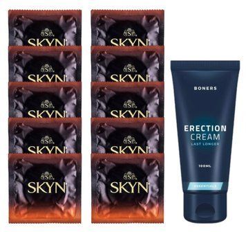 Комплект Skyn Warming 10 шт + Boners Erection Cream (100 мл)  SOS14440 фото