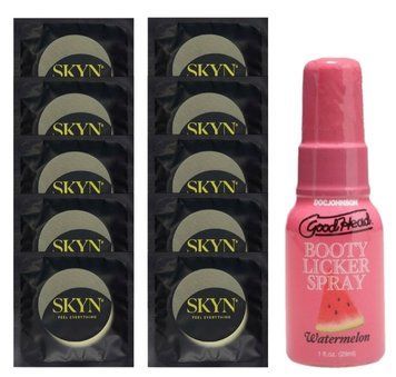 Комплект SKYN Pina Colada 10 шт + Doc Johnson GoodHead Booty Licker Spray Watermelon (29 мл) SOS13713 фото