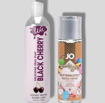 Wet Oral Play Black Cherry (118 мл) + JO Candy Shop Butterscotch (60 мл) LB906 фото