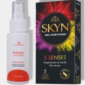 SKYN 5 Senses 5 шт + Пролонгатор Doc Johnson Power Delay Spray (59 мл) SOS5811 фото
