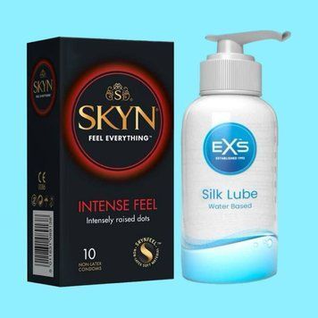 Набір SKYN Intense Feel 10 шт та Лубрикант EXS Aloe Vera Silk Lube 250 мл SOS4394 фото