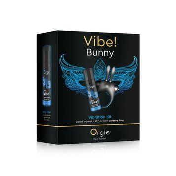 Набір VIBE! BUNNY ерекційне віброкільце + рідкий вібратор Orgie  17823 фото