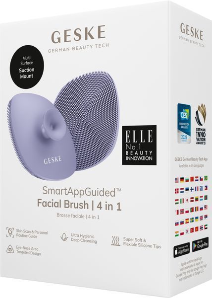 Щітка для обличчя GESKE Facial Brush 4в1 з тримачем purple HB0057 фото