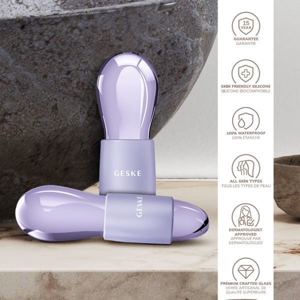 Двойной массажер для глаз GESKE Cool&Warm Duo Eye Massager 7в1 purple HB0325 фото