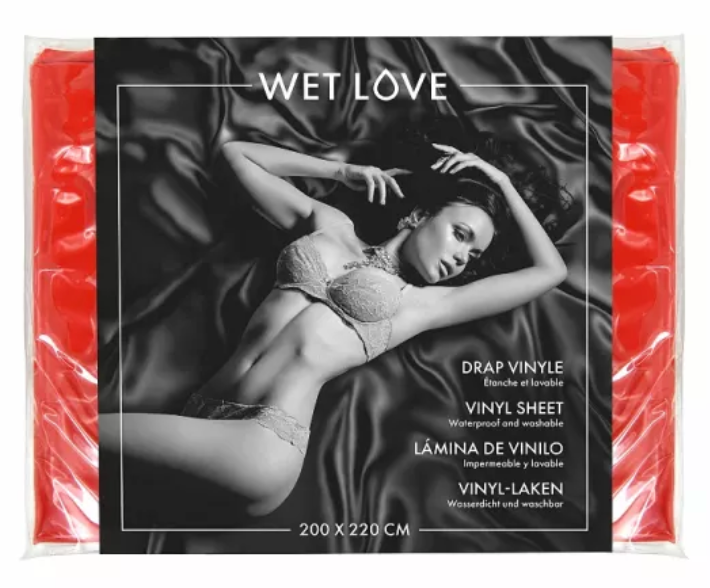 Вінілове захисне простирадло Fetish Tentation Red Vinyl Protection Sheet (220 х 200 см), червоне SO8287 фото