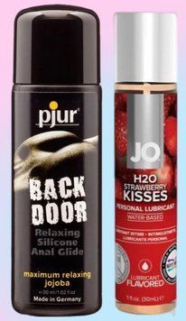 Набор лубрикантов pjur backdoor anal Relaxing jojoba silicone 30 мл + System JO Strawberry Kiss (30 мл) LB716 фото