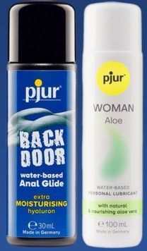 Набор лубрикантов pjur backdoor Comfort water glide 30 мл + pjur Woman Aloe 100 мл LB346 фото