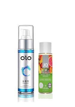 Набор - Лубрикант OLO Cooling 60 мл (охлаждающий) и Лубрикант System JO H2O &mdash; Tropical Passion 60 мл LB6 фото