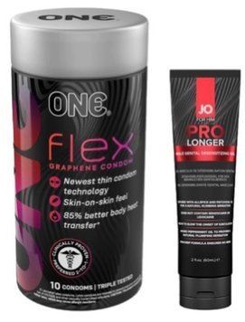 Набор из 10 шт ONE Flex графен + Пролонгатор System JO Prolonger Gel (60 мл) SOS9284 фото