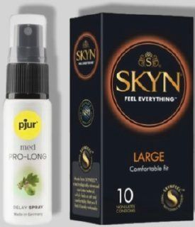 SKYN Large 10 шт + Пролонгатор pjur MED Prolong Spray 20 мл SOS5612 фото