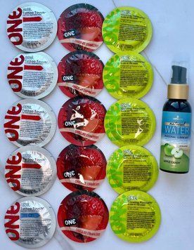 Набор 15 штук ONE Tattoo Touch, Flavor Waves, Glowing Pleasures + Sensuva Natural Water-Based Apple Candy (57 мл) SOS3957 фото