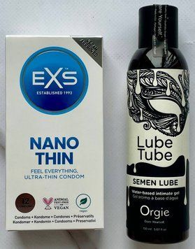Набор EXS NANO Thin 12 шт. - Лубрикант SEMEN LUBE Intimate Gel, 150 мл ORGIE SOS3265 фото
