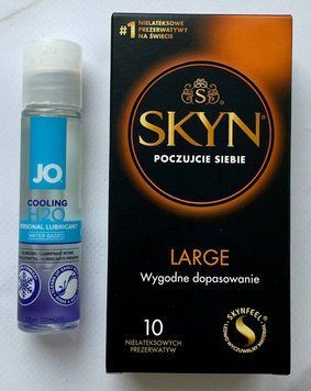 Комплект Skyn Large  10 шт - Лубрикант System JO H2O COOLING (30 мл) SOS2843 фото