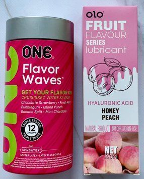 Комплект ONE Flavor Waves 12 шт + Гель-лубрикант персик 120 мл OLO SOS3666 фото