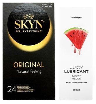 Комплект Лубрикант Satisfyer Juicy Melty Melon 300 мл + SKYN Original 24 шт SOS12924 фото