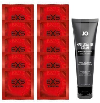 Комплект EXS Warming 10 шт + JO Masturbation Cream (120 мл) SOS14341 фото