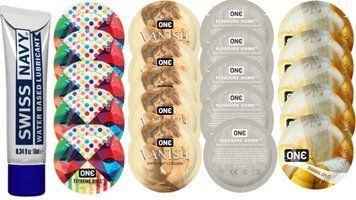 Набор из Swiss Navy Water-Based 10 мл + ONERibs + ONE Vanish + ONE Dome + ONEBanana SOS8510 фото