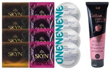 Комплект: Лубрикант Intt Cotton Candy (100 мл) + 8 шт. SKYN + 4 шт. 𝐎𝐍𝐄 𝐏𝐥𝐞𝐚𝐬𝐮𝐫𝐞 𝐏𝐥𝐮𝐬 SOS10419 фото