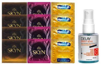 Комплект: Пролонгатор LOVELY LOVERS DELAY SPRAY 50 ML + 8 шт SKYN + 4 шт Pasante Naturelle SOS10845 фото