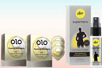 Набoр Olo Ice Durable Fire 6 шт и спрей Pjur Superhero 20 ml SOS6344 фото